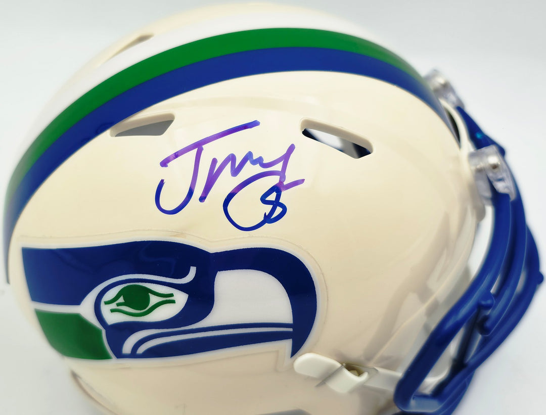 Jason Myers Signed Seahawks Cream Retro Speed Mini Helmet MCS COA