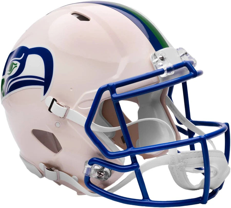 Unsigned Seattle Seahawks Riddell Cream Retro Full Size Speed Authentic Helmet