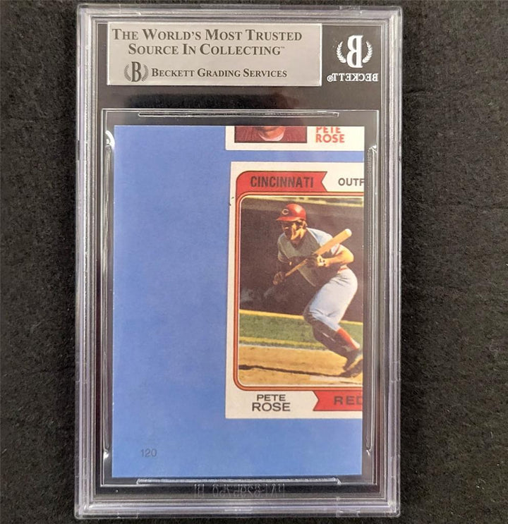 Pete Rose signed 1985 Cincinnati Reds Baseball Trading Card slab auto BAS