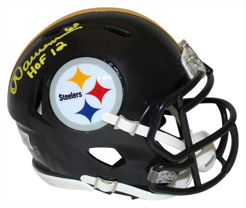 Dermontti Dawson Signed Pittsburgh Steelers Speed Mini Helmet HOF BAS 38878