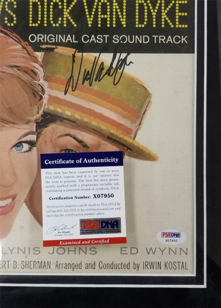 Dick Van Dyke signed Mary Poppins 12x12 Laser Disc Sound Track Cover PSA/DNA COA