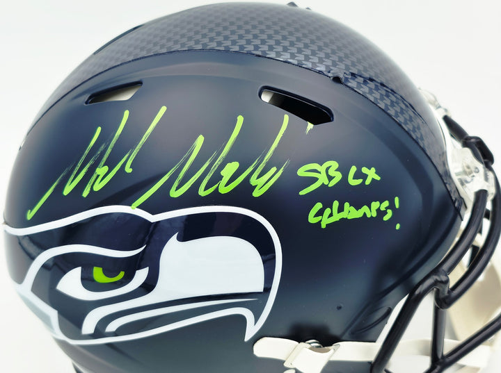 Mike Macdonald Signed Seahawks SB LX Full Size Authentic Helmet "Champs"