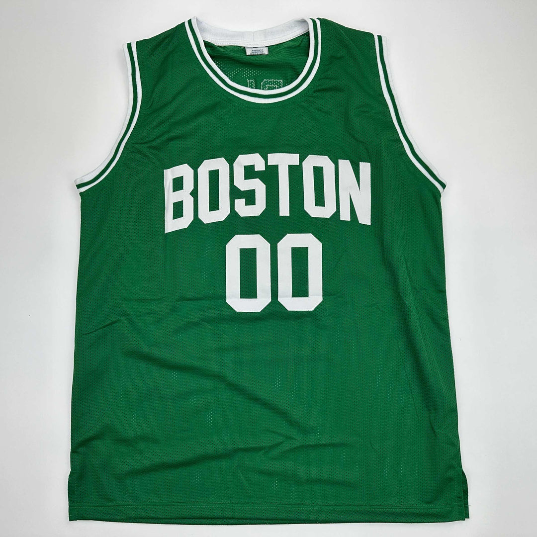 Facsimile Autographed Robert Parish Boston Green Reprint Jersey Size Men's XL
