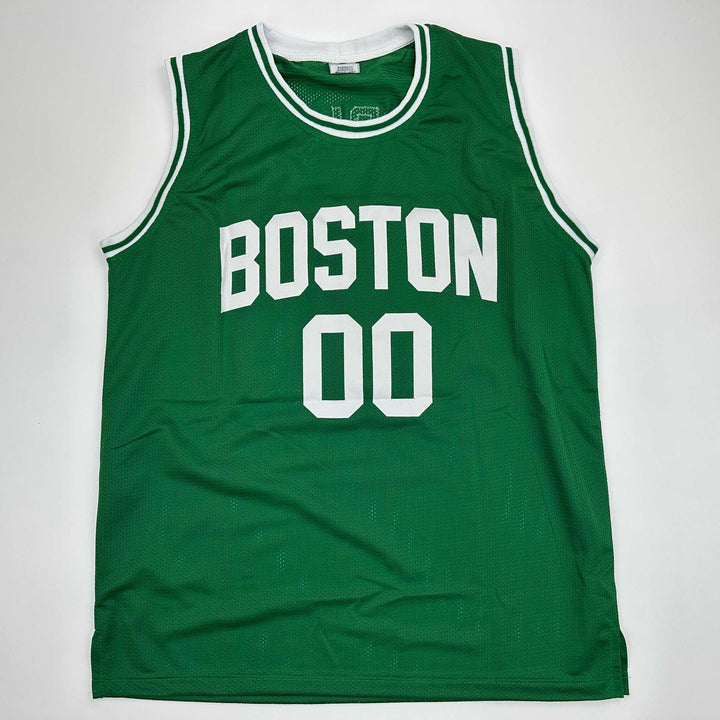 Facsimile Autographed Robert Parish Boston Green Reprint Jersey Size Men's XL