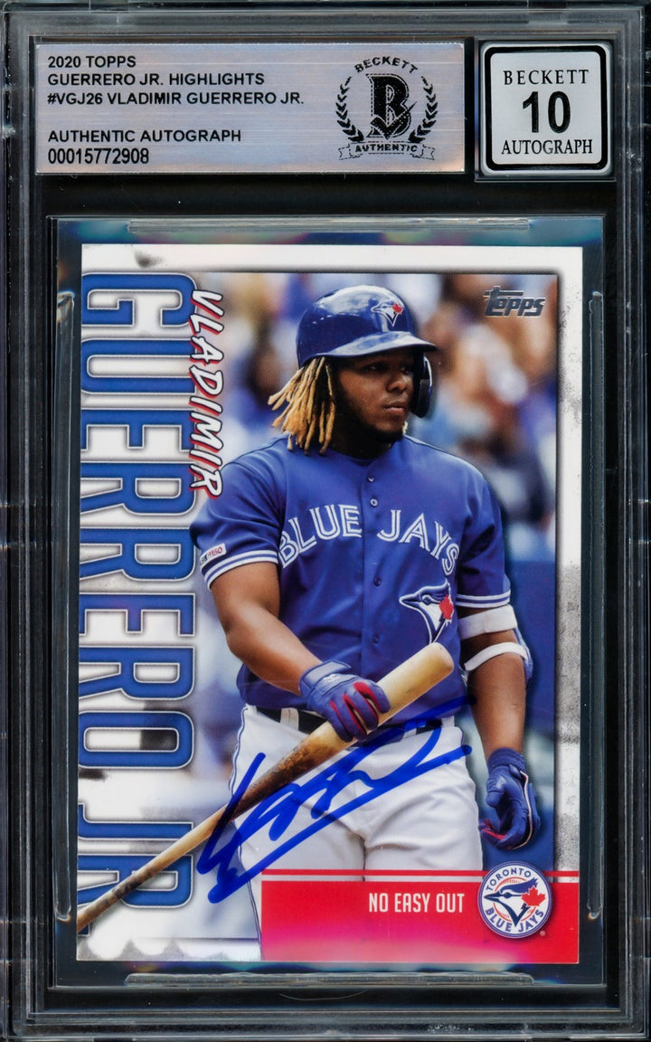 Vladimir Guerrero Jr. Signed 2020 Topps Highlights Card VGJ-26 Sig 10 Beckett
