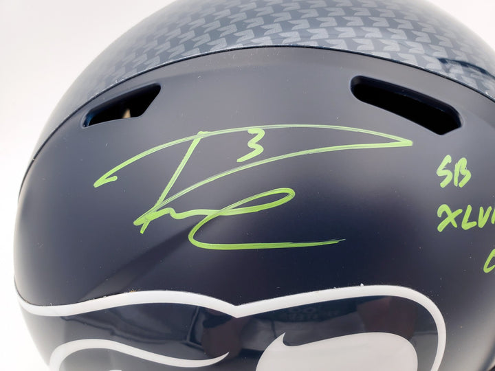 Russell Wilson Signed Seahawks Full Size Replica Speed Helmet In Green RW Holo
