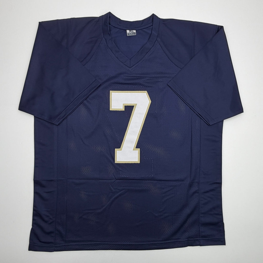Autographed/Signed Will Fuller Notre Dame Blue College Football Jersey JSA COA