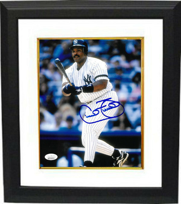 Cecil Fielder signed New York Yankees 8X10 Photo Framed- JSA Witnessed Holo