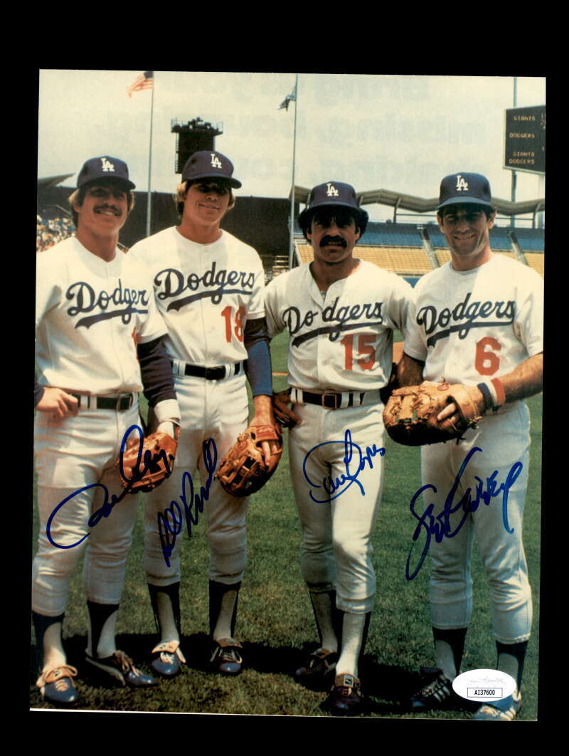 Cey Russell Lopes Garvey JSA Coa Signed  8x10 Photo Autograph Dodgers