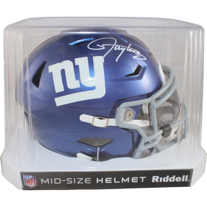Lawrence Taylor Autographed New York Giants Mid-Size Midi Helmet Beckett 54051