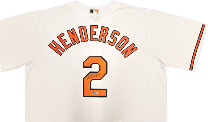 Baltimore Orioles Gunnar Henderson Signed White Nike Jersey Size XXL Beckett Wit