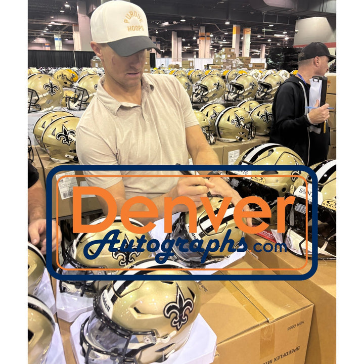 Drew Brees Autographed New Orleans Saints Mid-Size Midi Helmet Beckett WIT 58424