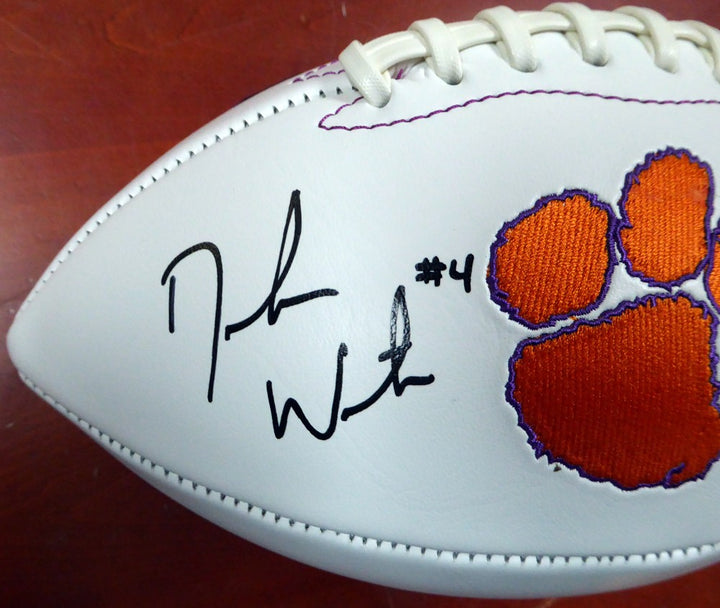 Deshaun Watson Signed Clemson Tigers White Logo Football Beckett BAS