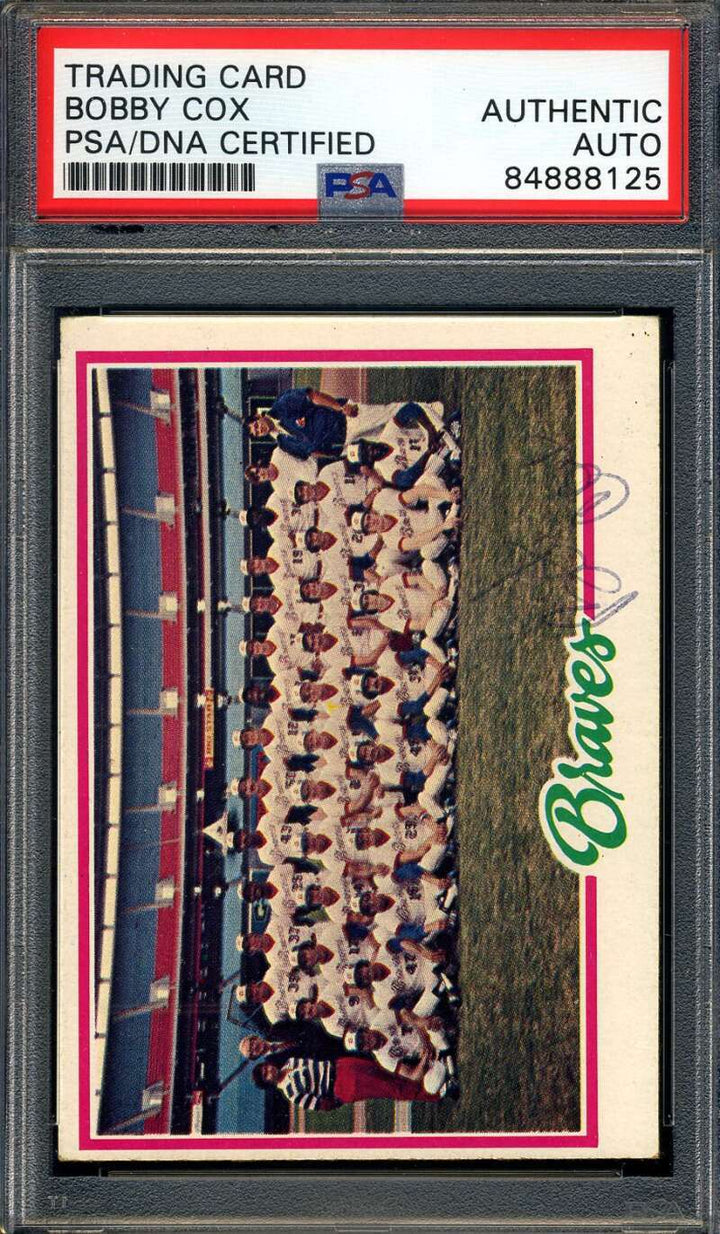 Bobby Cox PSA DNA Vintage Signed 1978 Topps Team Autograph