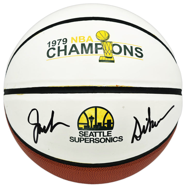 Jack Sikma Signed 1978-79 Supersonics NBA Champions Logo Basketball MCS Holo