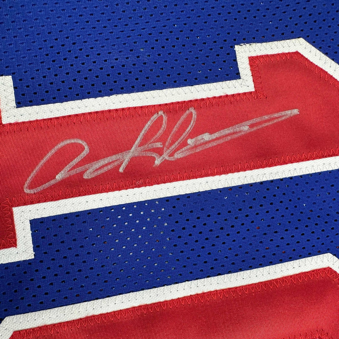 Autographed/Signed Dennis Rodman Detroit Blue Jersey Beckett BAS COA