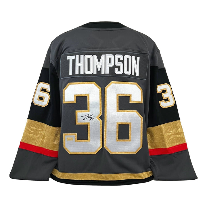 Logan Thompson Autographed Vegas Golden Knights Jersey COA IGM Signed Grey