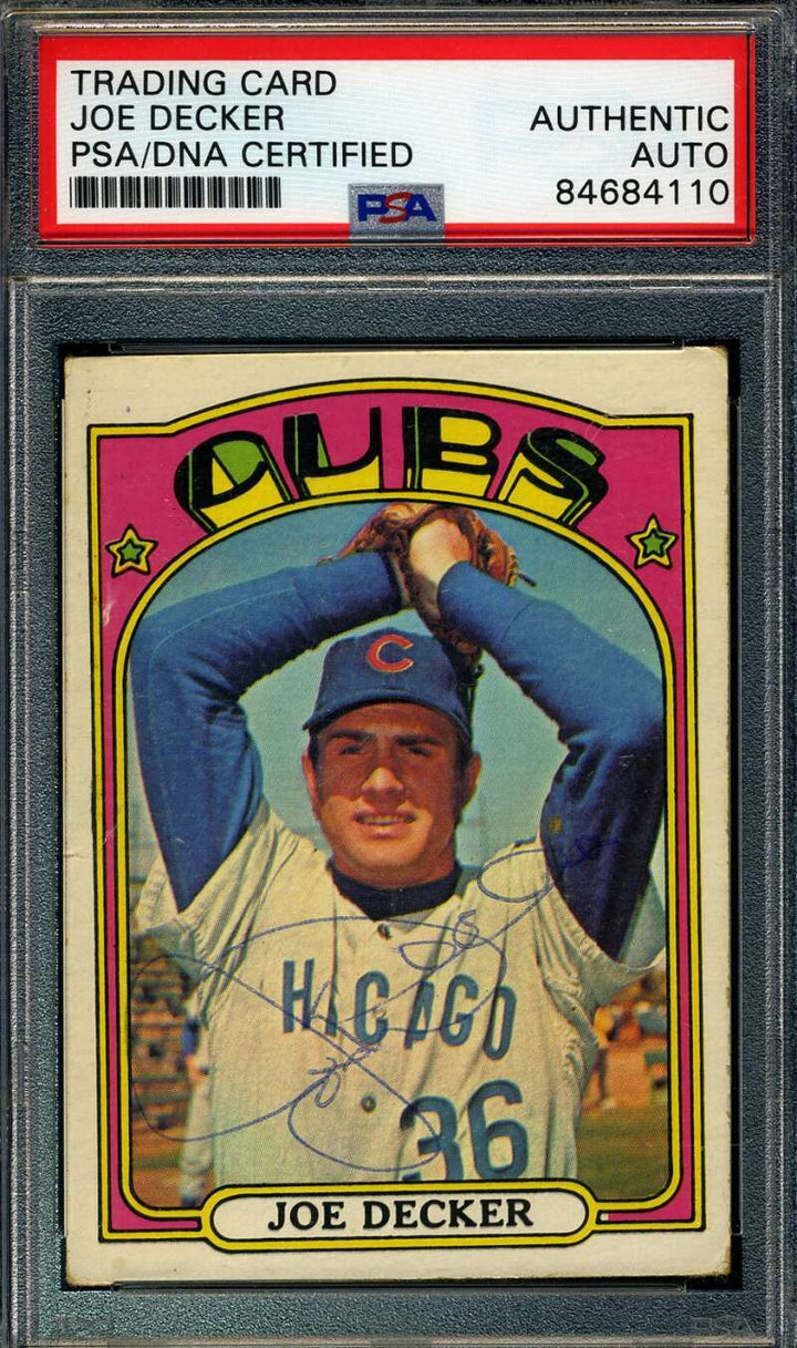 Joe Decker PSA DNA Signed 1972 Topps Autograph