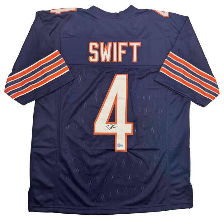 Autographed/Signed D'Andre Swift Chicago Blue Jersey Beckett BAS COA