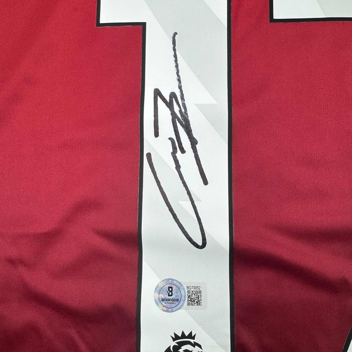 Autographed/Signed Alejandro Garnacho Manchester United Red Jersey COA #3