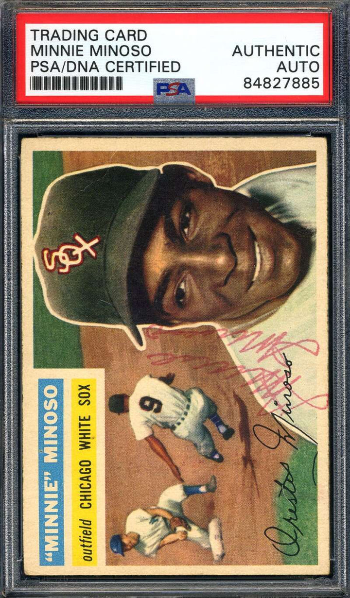 Minnie Minoso PSA DNA Signed 1956 Topps Autograph 4