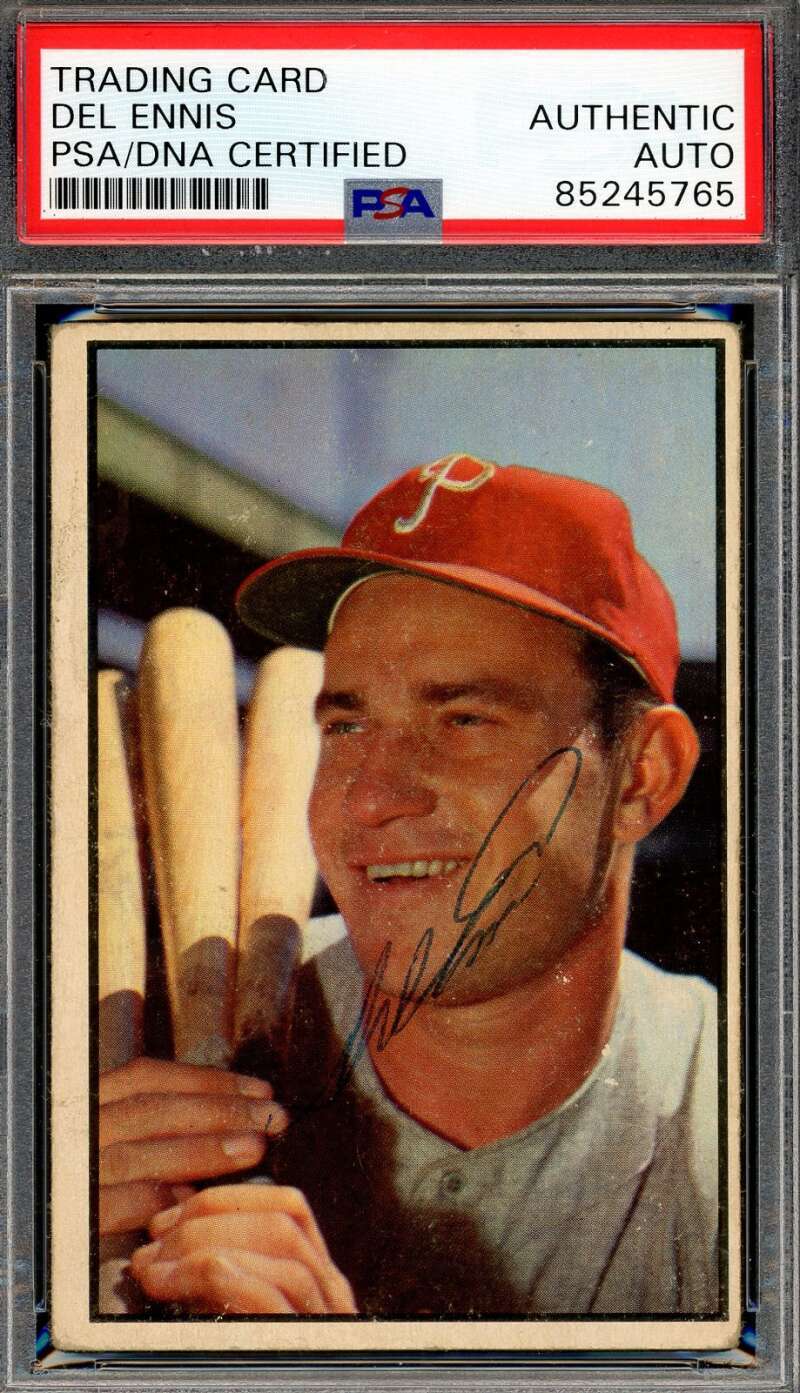 Del Ennis PSA DNA Signed 1953 Bowman Color Autograph