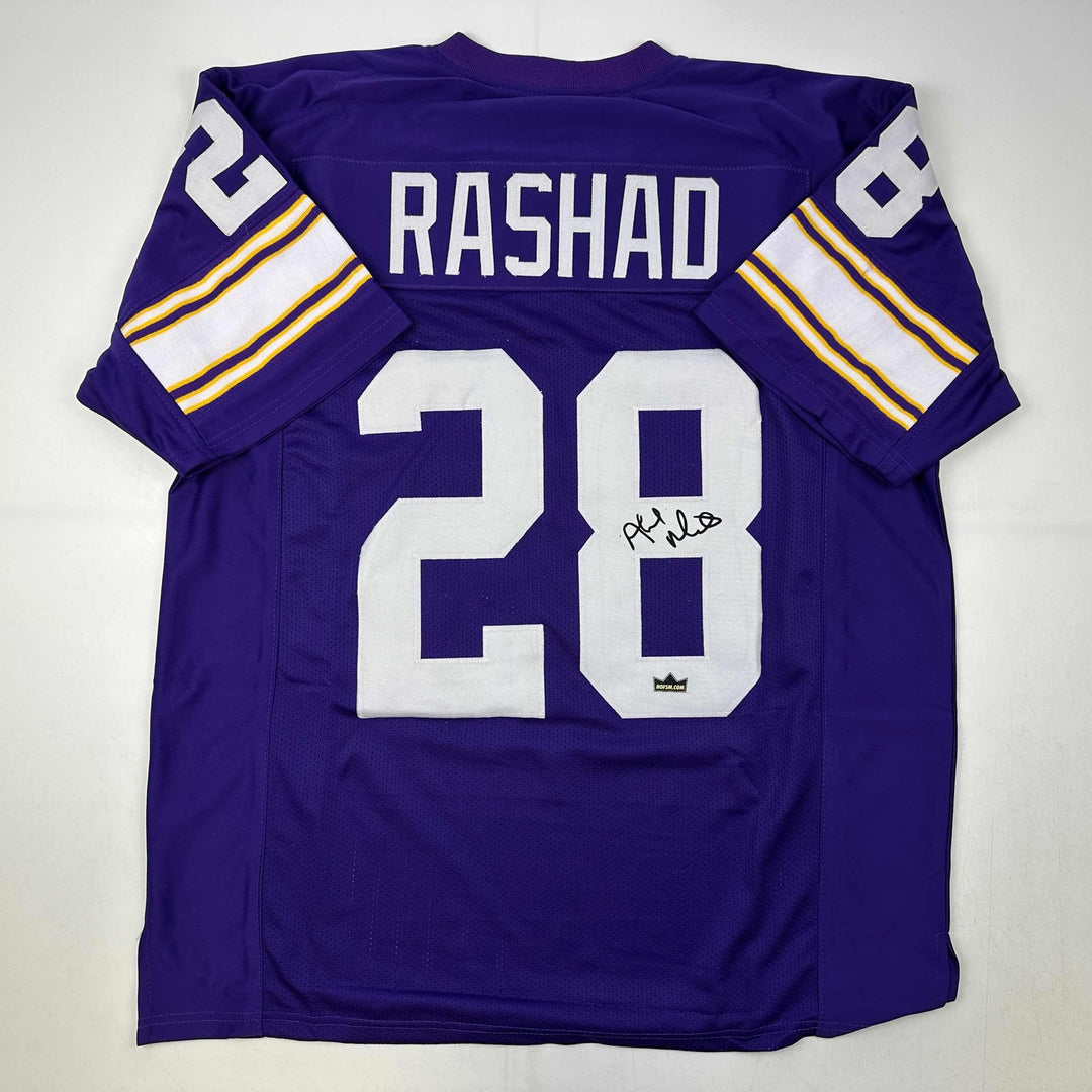 Facsimile Autographed Ahmad Rashad Minnesota Purple Reprint Jersey Size Men's XL
