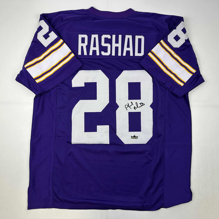 Facsimile Autographed Ahmad Rashad Minnesota Purple Reprint Jersey Size Men's XL