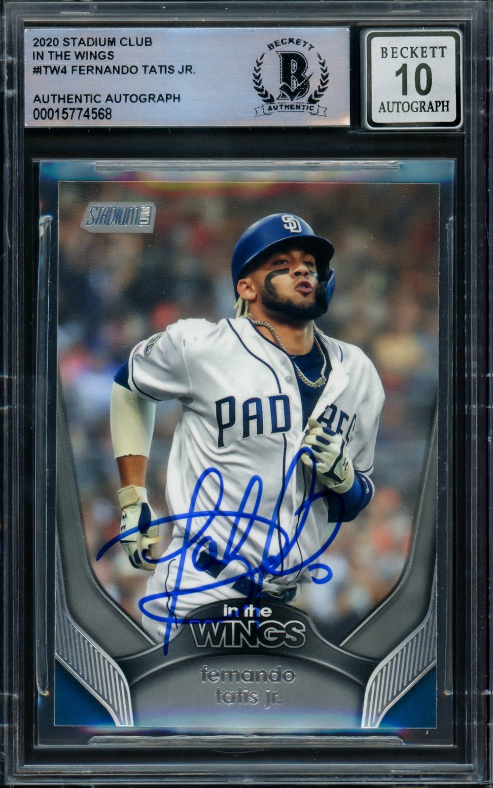 Fernando Tatis Jr. Auto 2020 Stadium Club In The Wings Card ITW-4 Sig 10 Beckett