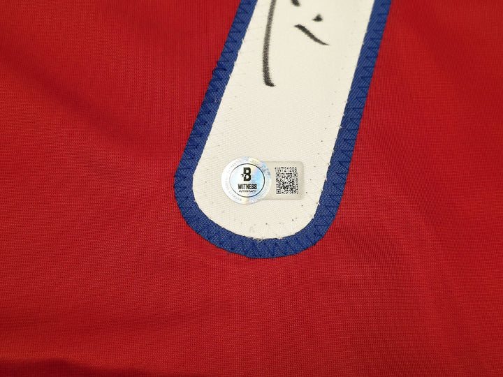 Philadelphia Phillies Trea Turner Signed Red Jersey Beckett Witness