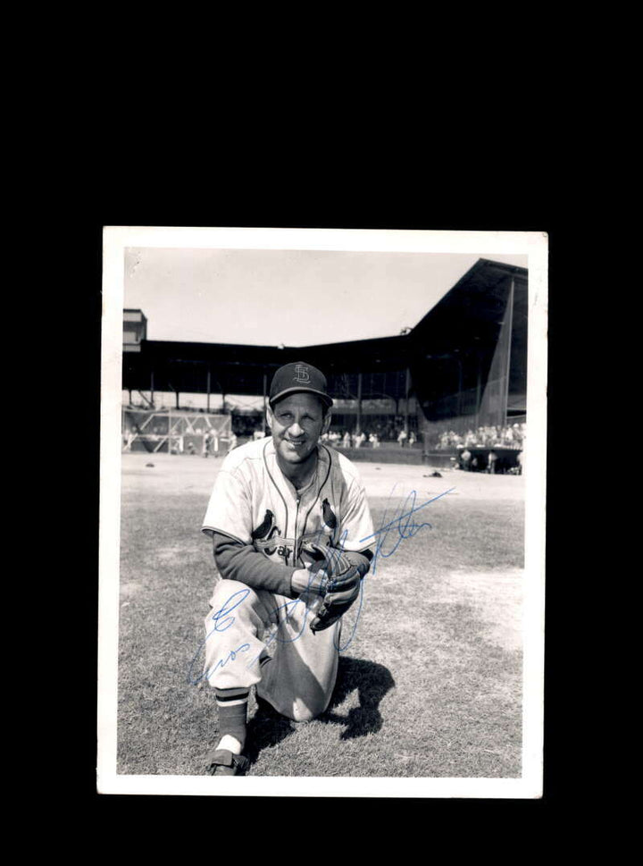 Enos Slaughter JSA Coa Signed Vintage 4x5 50`s St Louis Cardinals Original Photo