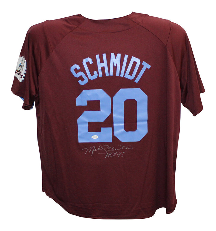 Mike Schmidt Signed Philadelphia Phillies Red Cooperstown Jersey HOF JSA 30494