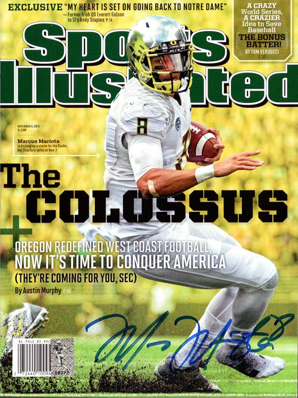 Marcus Mariota Signed Sports Illustrated Magazine Oregon Ducks MM Holo