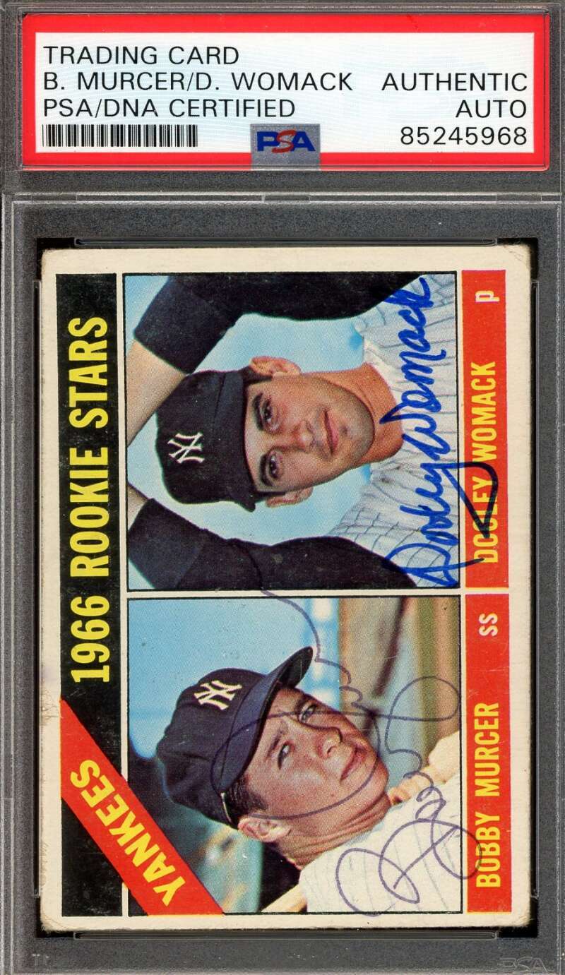Bobby Murcer Dooley Womack PSA DNA Signed 1966 Topps Rookie Stars Autograph