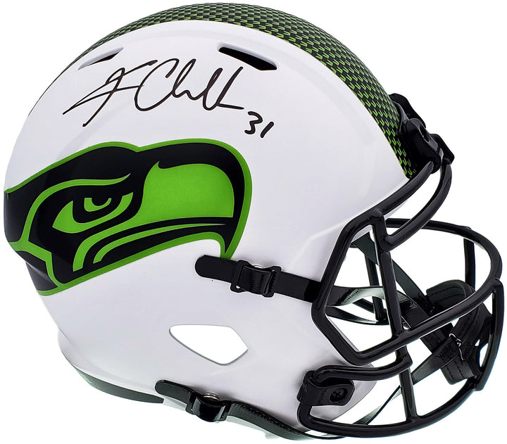 Kam Chancellor Auto Seahawks Lunar Eclipse White Full Size Rep Speed Helmet