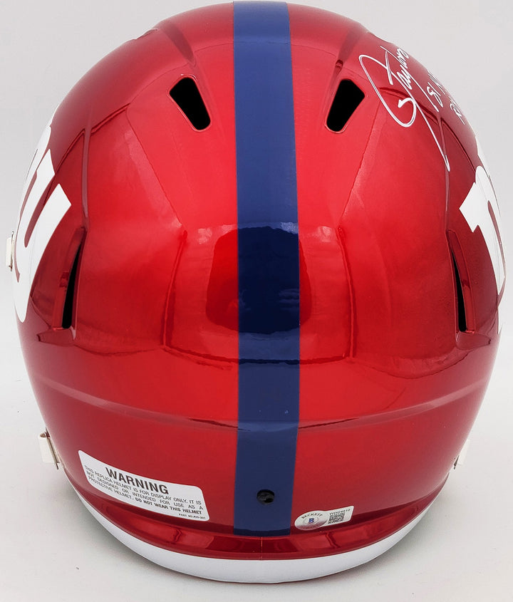 Lawrence Taylor Saquon Barkley Auto Giants Flash Red FS Rep Helmet NFL ROY BAS