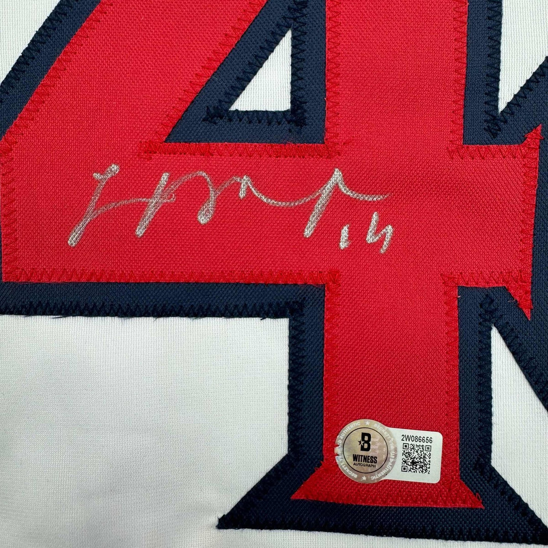 Autographed/Signed Logan O'Hoppe Los Angeles LA Anaheim White Jersey COA