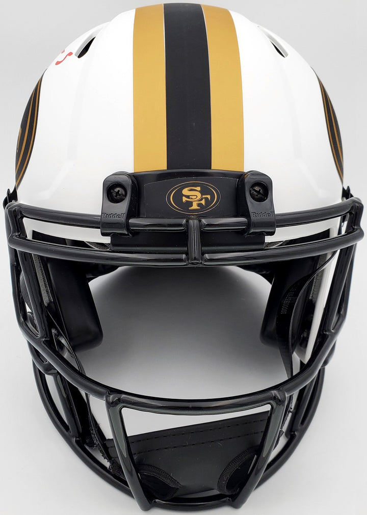 Trey Lance Auto 49ers Lunar Eclipse White Full Size Authentic Speed Helmet BAS