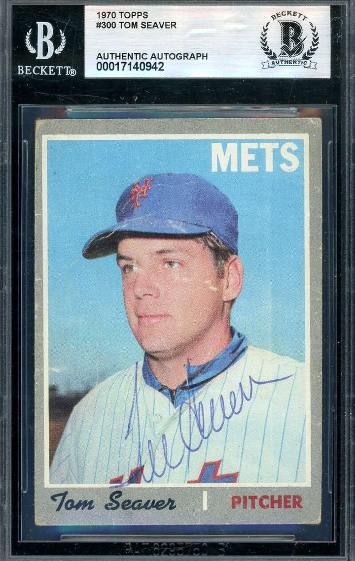 Tom Seaver Beckett BAS JSA Vintage Signed 1970 Topps Autograph