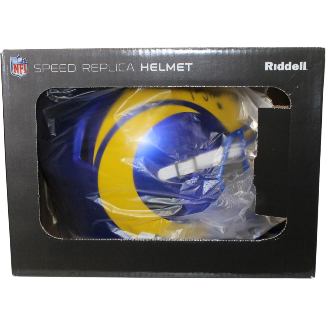 Torry Holt Autographed/Signed Los Angeles Rams F/S Helmet Beckett Witness 56866