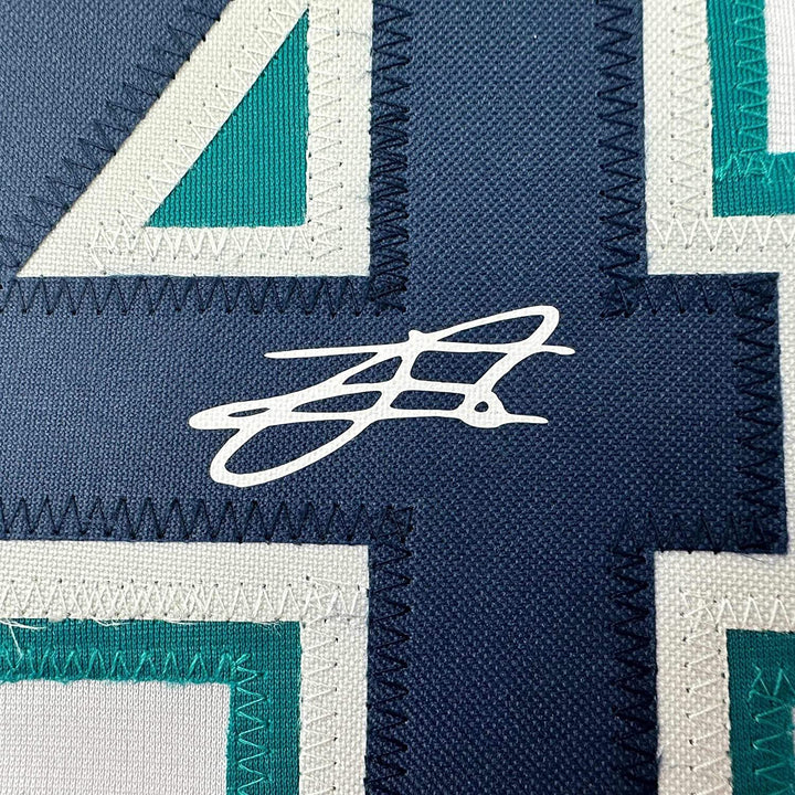 Framed Facsimile Autographed Julio Rodriguez 33x42 Reprint Laser Auto Jersey
