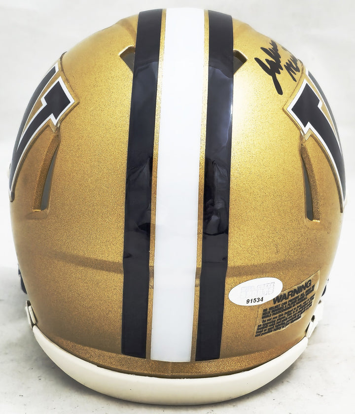 Jalen McMillan Auto Signed Washington Huskies Gold Speed Mini Helmet MCS Holo