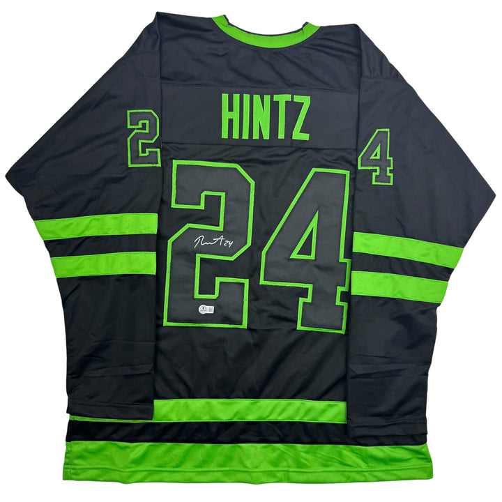 Autographed/Signed Roope Hintz Dallas Black Hockey Jersey BAS COA