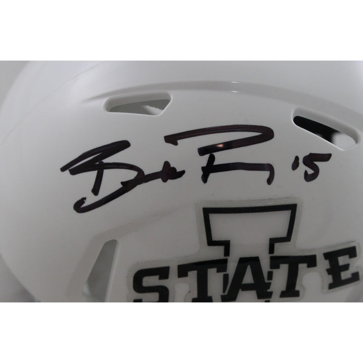 Brock Purdy Autographed Iowa State Cyclones White Mini Helmet Beckett WIT 56917