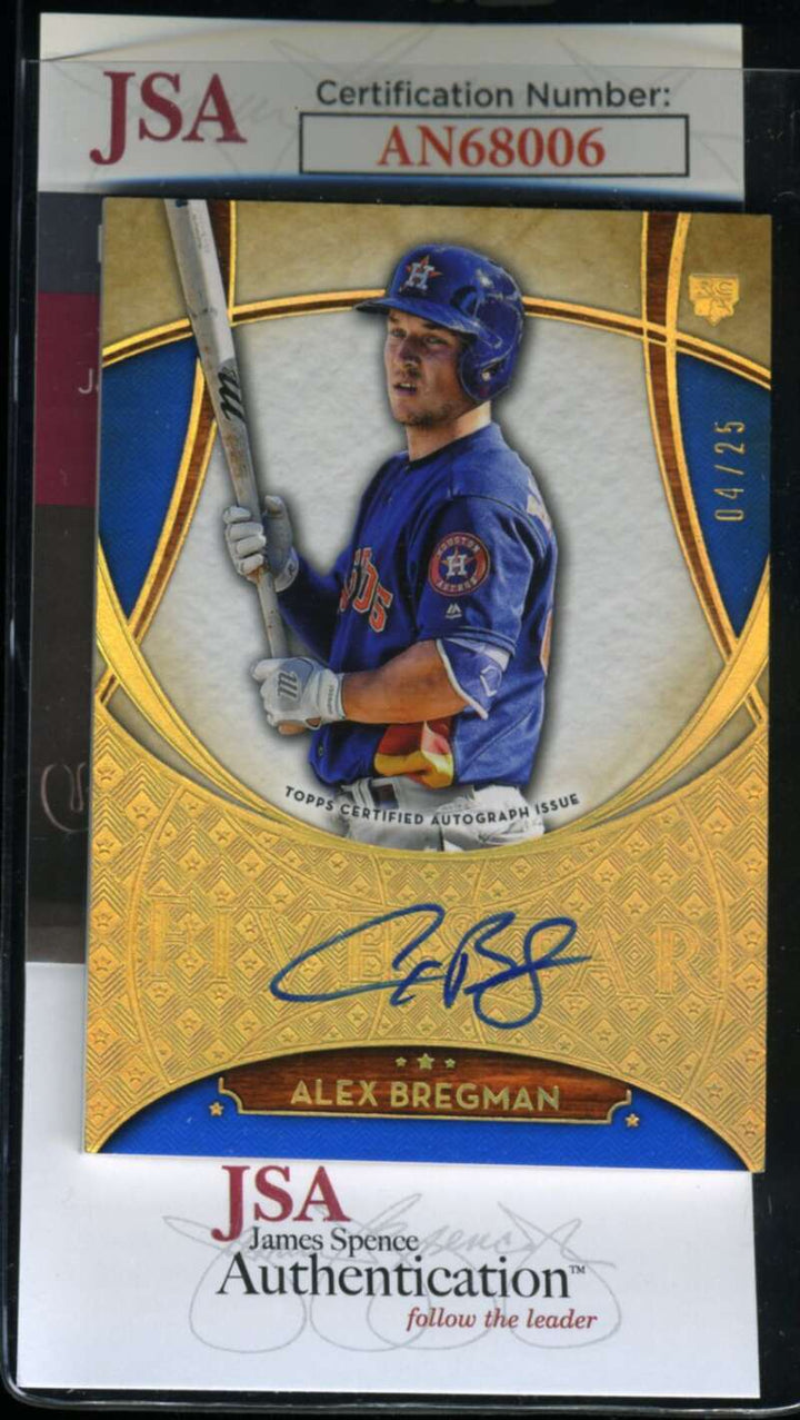 Alex Bregman JSA Coa Signed 2017 Topps Rookie Five Star Blue /25 Autograph