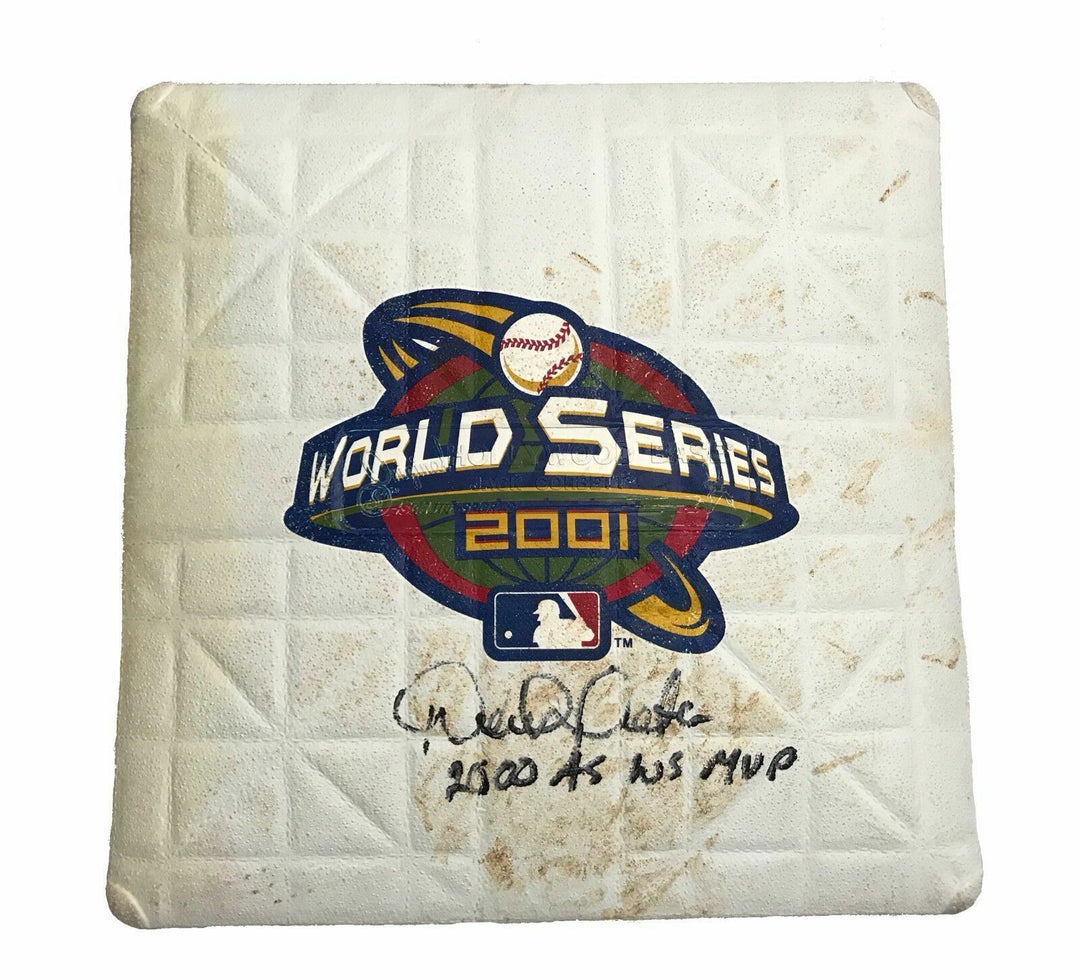 Derek Jeter Signed 2001 World Series Game Used Base MLB Coa JSA NY Yankees
