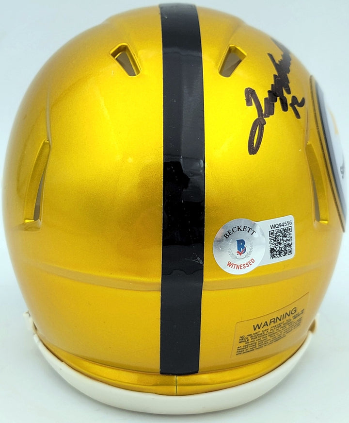 Terry Bradshaw Signed Pittsburgh Steelers Flash Yellow Mini Helmet Beckett
