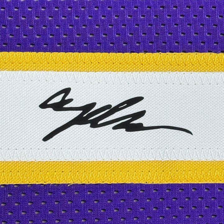 Framed Facsimile Autographed Angel Reese 35x39 LSU Purple Reprint Jersey
