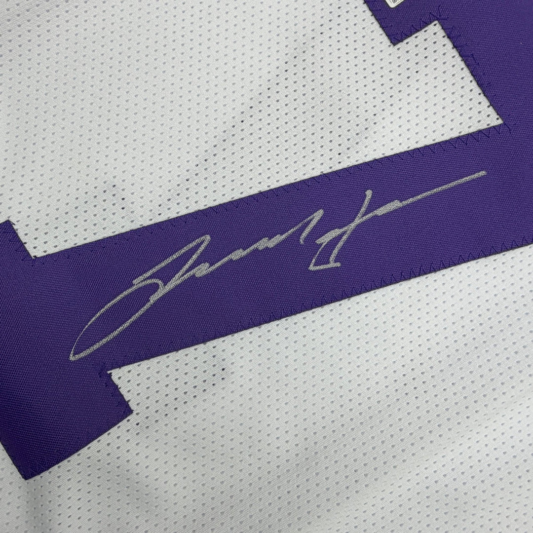 Autographed/Signed Leonard Fournette LSU White College Jersey Beckett BAS COA