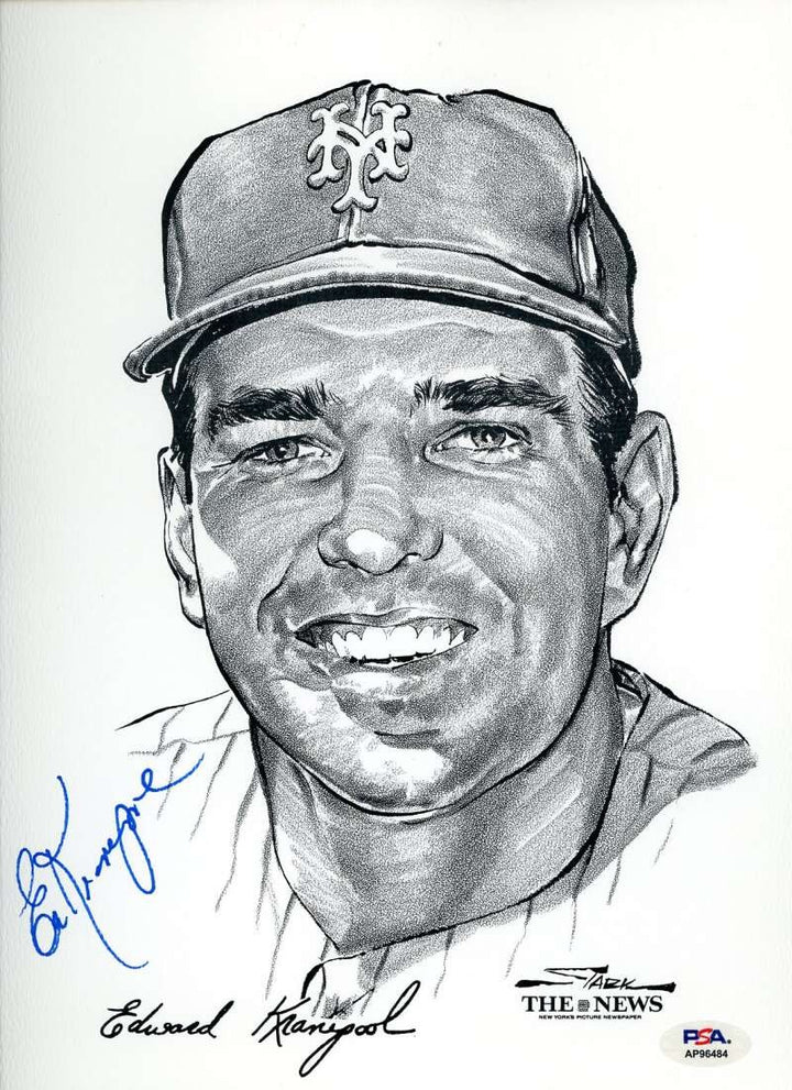 Ed Kranepool PSA DNA Signed 1969 NY Mets Daily News Portfolio Photo Autograph